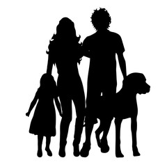Vector silhouette of family.