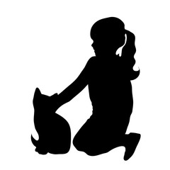 Vector silhouette of girl.