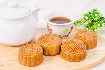 Chinese famous food. Moon cake.