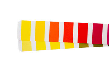 Color selection palette paper pieces opened up in spectrum isolated on a white background. Tools series.