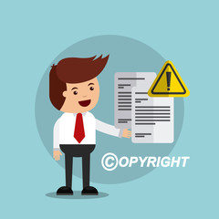 businessman avatar with copyright concept vector illustration, eps10