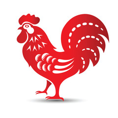chinese rooster vector