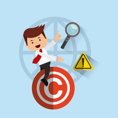 businessman avatar with copyright concept vector illustration, eps10