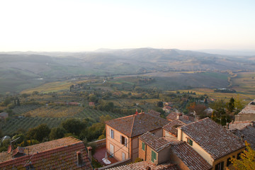 Fototapeta na wymiar tuscany landscape of traditional villages