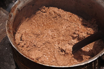 Making of sheabutter Mubanayili Ghana