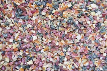 dried white mullberry berries background and texture