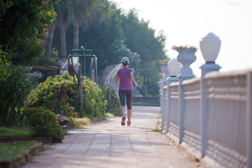 sporty woman jogging