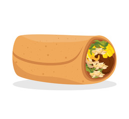 cartoon burrito food mexico design isolated vector illustration eps 10
