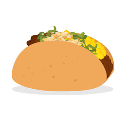 cartoon taco food mexico design isolated vector illustration eps 10