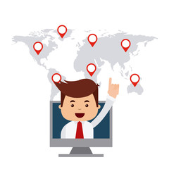 electronic commerce business icon vector illustration, eps10