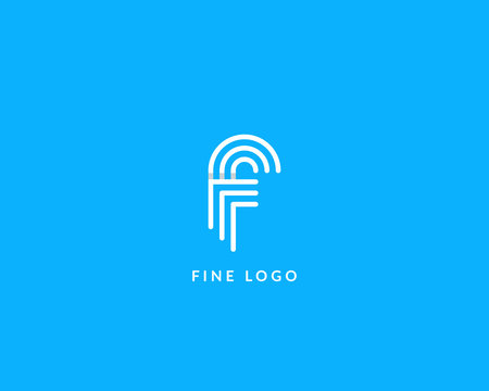 Letter "F" logo monogram. Creative line art design. Eps10 Vector line logotype.
