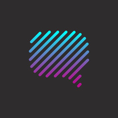 Speech bubble logo concept. Striped colorful logo design. Eps10 vector speech bubble logotype.