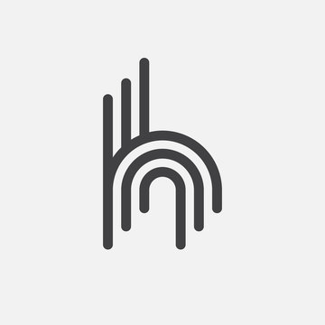 Letter "H" logo monogram. Creative line art design. Eps10 Vector line logotype.