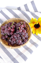 grape and sunflower close up isolated on white background