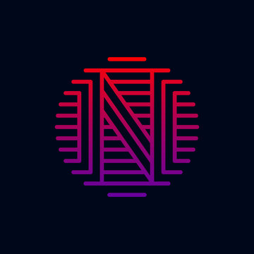 Letter "N" logo monogram. Creative line art design. Eps10 Vector line logotype.