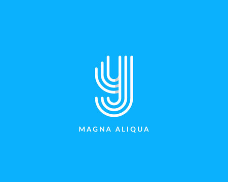 Letter "Y" logo monogram. Creative line art design. Eps10 Vector line logotype.