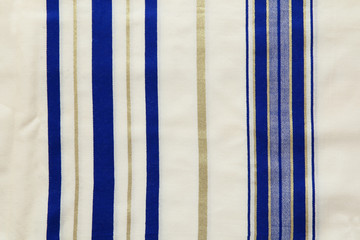 White Prayer Shawl - Tallit, jewish religious symbol