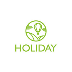 Vector logo template for tourism travel vacation fun hobby