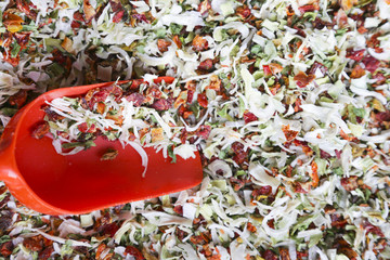 dried vegetables abstract background, dried mixed vegetables