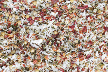 dried vegetables abstract background, dried mixed vegetables
