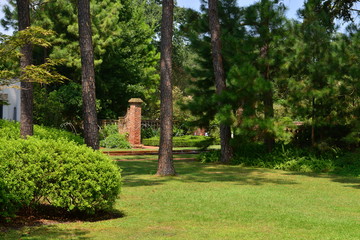 Fototapeta na wymiar The grounds of a country estate in Louisiana in America in early Fall.