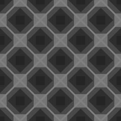 Seamless checkered black and white tablecloth vector background with rhombus monochrome pattern, repeated backdrop with abstract geometric rhomb ornament for fabric design