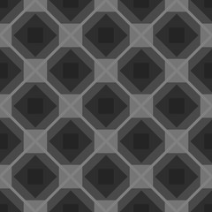 Seamless checkered black and white tablecloth vector background with rhombus monochrome pattern, repeated backdrop with abstract geometric rhomb ornament for fabric design