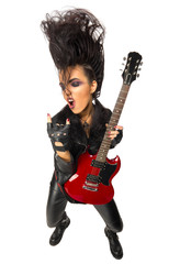 Young woman rock musician