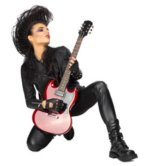 Fototapeta premium Young woman rock musician