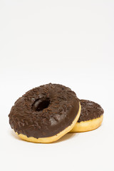 Donuts glazed on a white background