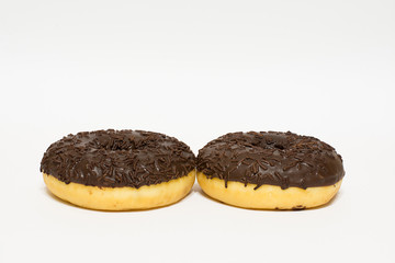 Donuts glazed on a white background