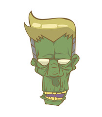Zombie head vector and illustration. monster in Halloween night