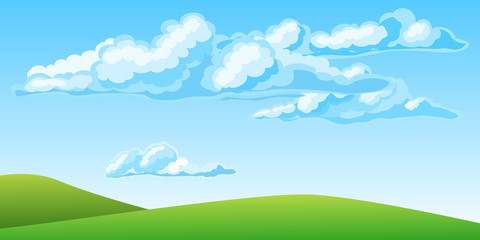 Obraz na płótnie Canvas Summer landscape with beautiful clouds