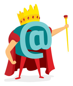 Internet or social media king with crown