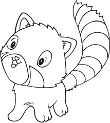 Doodle Red Panda Vector Illustration Art