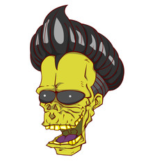 Zombie head vector and illustration. monster in Halloween nignt