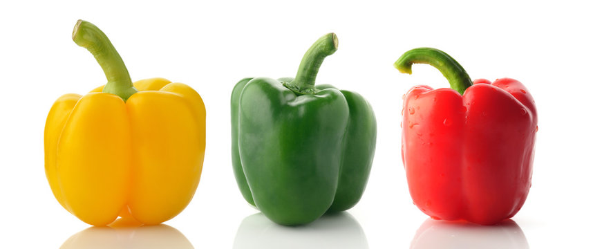 Bell Peppers on White Background