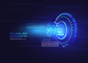 Futuristic interface infographics, HUD, technology vector background