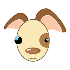 dog face with brown nose. puppy animal cartoon. vector illustration