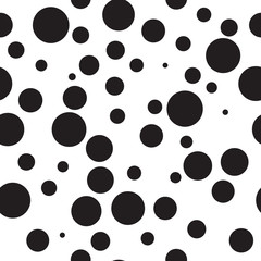 Vector seamless pattern. Modern stylish texture. Black circles