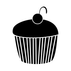 muffin sweet dessert bakery sketch silhouette. vector illustration