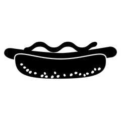 american hot dog traditional fast food.bread sausage and sauces. vector illustration