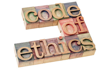 code of ethics word abstract