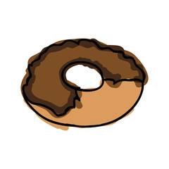chocolate donut bakery sweet food product. vector illustration