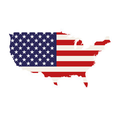 united states of america flag on country map. usa territory. vector illustration