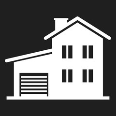 two-storey house with a garage icon