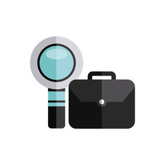 magnifying glass with business icon vector illustration, eps10