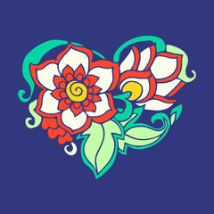 Decorative floral Love Heart for Valentine's Day