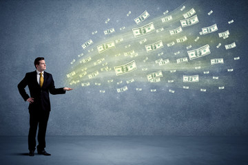 Obraz premium Man holding money