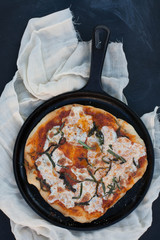 Classic  Margarita pizza with fresh mozzarella , basil,, and tomato sauce 